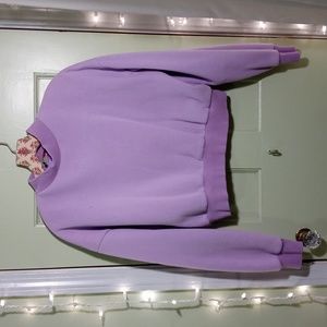 Women's Posh Posh Medium bubble cropped crewneck purple violet lilac